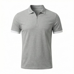 Chemise décontractée pour homme en piqué 100 % polyester bleu marine à manches courtes, respirante, infroissable, coupe classique, design tricoté uni - Product Image 1