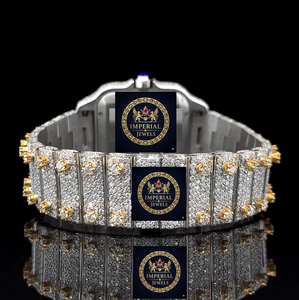 Reloj de Lujo Iced Moissanite Imperial Jewels con Esfera de 18 mm, Caja de Acero Inoxidable, Unisex, Movimiento de Cuarzo VVS VS, Correa de Aleación, GPS, Fecha Automática - Product Image 2