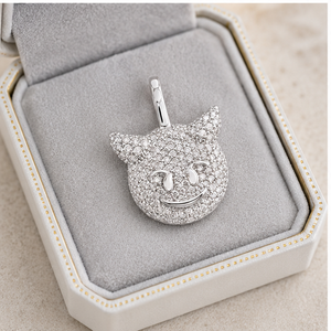 Luxurious 14K <b>Solid</b> <b>Gold</b> Devil Face <b>Pendant</b> Trendy Hip-Hop Style with Natural Diamond Perfect Fine Charm for Special Occasions - Product Image 5