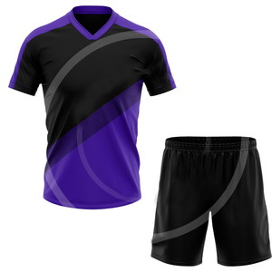 Conjunto de Uniforme de Fútbol Sublimado Personalizado, Cuello en V, Manga Corta, Absorbe la Humedad, Ajuste Atlético, para Todas las Temporadas, Bloques de Color - Product Image 2
