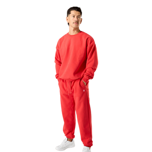 Pantalones Deportivos Unisex Rojos de Forro Polar, Mezcla de Algodón Grueso, Puños Elásticos, Pantalones Deportivos con Logotipo Personalizado OEM, Suministro al por Mayor - Product Image 3