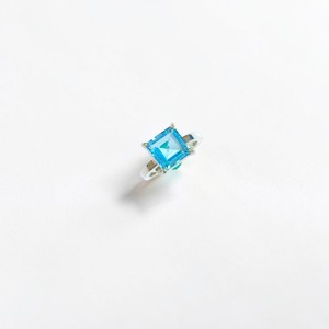Bagues en argent avec pierre précieuse topaze bleue, argent sterling 925, bagues carrées, pierre précieuse de bonne qualité, prix de gros, bijoux en argent - Product Image 3