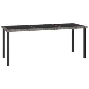 Ensemble de salle à manger pour patio en polyrotin gris et noir avec table en acier thermolaqué et verre – Mobilier d'extérieur élégant - Product Image 3