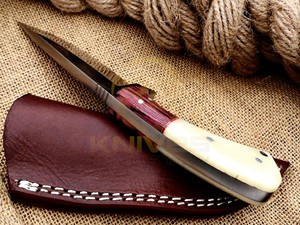 Couteau de chasse artisanal personnalisé, lame en acier à haute teneur en carbone, manche en os, couteau de survie pour le camping avec étui, fabrication sur mesure - Product Image 3