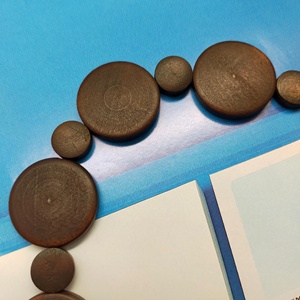 Chaîne de perles en bois moderne, disque et perles rondes décoratives, 7 pouces, pour la décoration de la maison - Product Image 6