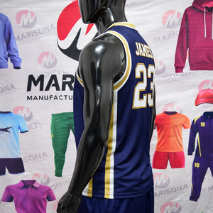 Uniforme de Baloncesto sin Mangas de Talla Grande OEM, Secado Rápido, Transpirable, Tela 100% Poliéster, Personalizado con Sublimación y Bordado para Jugadores - Product Image 3