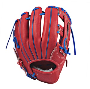 High Quality Genuine Leather Red V Web Position Baseball <b>Gloves</b> Adult <b>Kids</b> Training Infield Baseball <b>Gloves</b> Wholesale - Product Image 1
