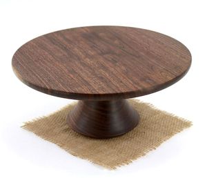 Best Seller Solid Walnut Wood Cake Stand Large Round Pedestal Dessert Display Tray Elegant <b>Kitchen</b> <b>Decor</b> <b>Item</b> - Product Image 2