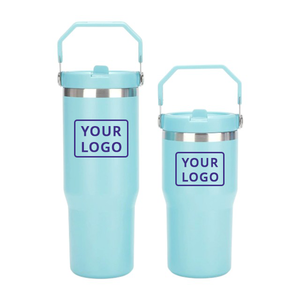 Vaso Térmico Clásico de Doble Capa de 20oz y 30oz, Taza de Acero Inoxidable 304, Termo Portátil con Asa y Pajita - Product Image 2
