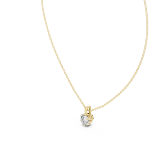 Necklace round brilliant cut <b>pendant</b> <b>solid</b> <b>gold</b> elegant fine jewelry minimalist everyday gift for women - Product Image 2