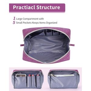 Borsa da viaggio grande da donna per trucchi e cosmetici con cerniera, organizer per articoli da toeletta - Product Image 3