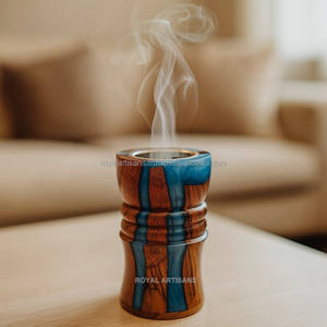 Premium Wooden & Resin Bakhoor Burner Tray – Madkhan Type <b>Incense</b> <b>Holder</b> for Palo Santo & Home Aromatherapy - Product Image 1