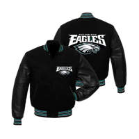 Veste universitaire classique pour homme, logo d'aigle brodé, veste de baseball en laine avec manches en cuir, manteau streetwear d'hiver