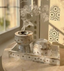 Ensemble de brûleurs à bakhoor en nacre faits à la main de qualité supérieure pour une fragrance d'ambiance haut de gamme et des cadeaux décoratifs à vendre - Product Image 4