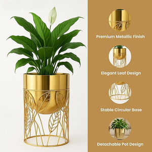 Produit tendance : Jardinière dorée sur mesure pour décoration de table, maison, bureau, restaurants – Support à fleurs à prix abordable - Product Image 4