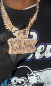 Colgante Personalizado con Letra del Nombre en Moissanita VVS, Estilo Hip Hop, con Diamantes Incrustados, Cadena con Inicial, Joyería Fina - Product Image 2