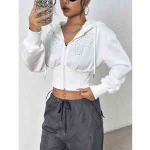 Women Casual Hoodies Summer Short Sleeve Lightweight Hooded Sweatshirt Casual Solid Knitted Hoodies for Woman Custom Plus Size - Product Image 1