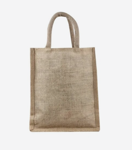 Sac en jute tendance et élégant 12x10x5 pouces, sac de courses réutilisable naturel pour les courses, le marché, les fournitures de bureau et le commerce de détail - Product Image 3