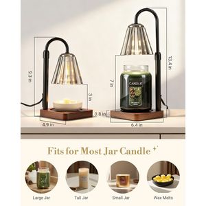 Lámpara Calentadora de Velas Negra Yankee con Temporizador, Regulador de Intensidad y Altura Ajustable, Regalos para el Día de San Valentín o Cumpleaños para Él - Product Image 5