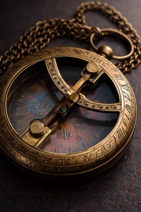Vintage Brass Astrolabe <b>Compass</b> with Leather Case and <b>Chain</b> Handmade Nautical Navigation Instrument Antique Maritime Decor Gift - Product Image 3