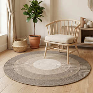Tapis de chambre d'enfant en corde de coton concentrique pastel pour chambre de bébé, salle de jeux et maison scandinave - Product Image 2