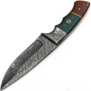 Cuchillo Skinner de Acero de Damasco de Lujo Hecho a Mano, Hoja de Punta Caída, Mango de Madera de Palisandro, Cuchillo de Caza EDC para Exteriores, OEM, 300g - Product Image 6
