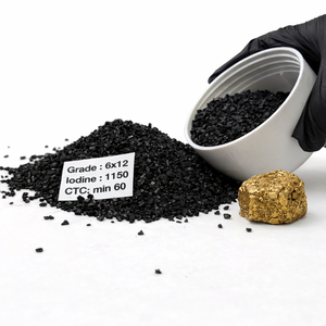 Carbón de Recuperación de Oro de Alta Adsorción GAC CTC 60 de Cáscara de Coco Grado de Dureza 6x12 para Eficiencia Minera Africana CIP CIL CIC - Product Image 1