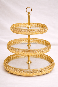 Support à gâteau 3 étages en argent allemand JM INTERNATIONAL JM-005119, style bohème en métal - Product Image 2