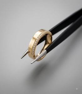 Anillo de Oro de 10K con Diamantes Cultivados en Laboratorio, Anillo de Compromiso con Pavé Lateral, Anillo de Boda Moderno y Minimalista, Joyería Fina, Fabricante Personalizado - Product Image 4