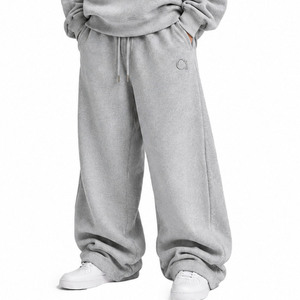 Custom Chenille Patch Embroidered Turtleneck <b>Sweatshirt</b> Men <b>Grey</b> Oversized Hoodies Baggy Joggers Heavyweight Fleece Unisex - Product Image 5