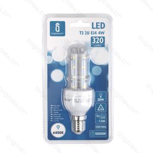 หลอดไฟ LED T3 2U 4W E14 6400K สีขาวนวล 320Lm อายุการใช้งาน 15000 ชม. - Product Image 1