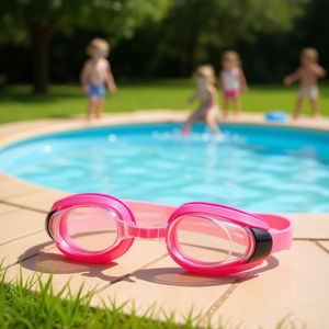 Occhialini da Nuoto per Bambini Aqua Sport Rosa con Lenti Trasparenti, Cinturino Regolabile, Fascia in Silicone Senza Lattice - Product Image 3