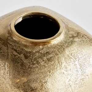 Timeless Metal Handmade <b>Bronze</b> Tabletop <b>Vase</b> Minimalist Design Gold Finish - Product Image 4