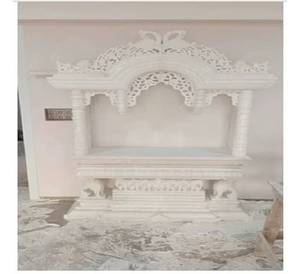Temple en marbre blanc poli fait main, modèle personnalisé, design sur mesure, Rajasthan Inde, 7ftx3ftx1.6ft, pour usage domestique, avec boîte en bois - Product Image 2