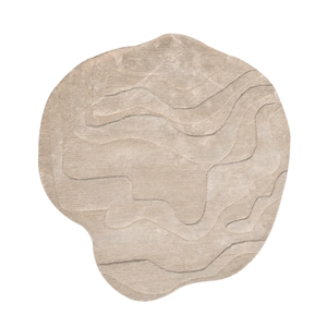 <b>Round</b> Beige Viscose Handmade Rug Luxury Soft Area <b>Carpet</b> with Elegant Textured Design for Living Room Bedroom Lounge Modern Home - Product Image 4