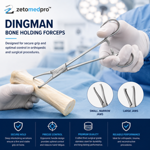 คีมจับกระดูก DINGMAN ขนาดเล็ก ปากแคบ และปากใหญ่ 7.25 นิ้ว ZETOMEDPRO - Product Image 4