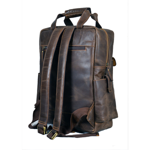 Sac à dos professionnel en cuir véritable de qualité supérieure avec compartiment rembourré pour ordinateur portable et système de rangement intelligent - Product Image 5