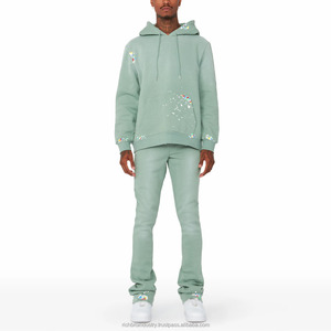 ชุดวอร์ม2025ผ้าคอตตอนสำหรับผู้ชายชุดวอร์มทรงบานออกแบบได้ตามที่ต้องการน้ำหนักเบามีคุณภาพสูงสำหรับฮิปฮอป100% - Product Image 2