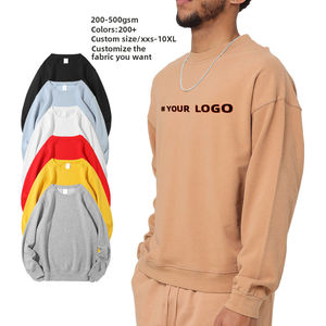 เสื้อสเวตเชิ้ตคอกลมแบบเรียบสำหรับผู้ชาย ไซส์อเมริกา สไตล์ฮิปฮอป สตรีทแวร์ ผ้าฝ้าย สำหรับงานสั่งทำพิเศษ - Product Image 3