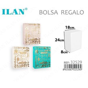 Sacchetto Regalo Ilan 18x24x8cm Design Buon Compleanno per Feste - Product Image 1