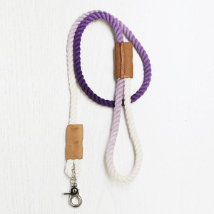 Luxury Floral Cotton Rope <b>Dog</b> <b>Leash</b> with Leather Handle Handmade Feather Decorated and Brass Clasp Durable Pet Accessory - Product Image 3