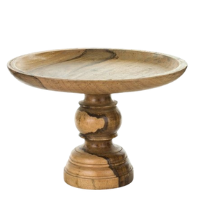 Base para Pastel Redonda de Una Sola Capa, Diseño Moderno en Madera de Mango, Color Natural, para Eventos y Decoración de Mesa - Product Image 5