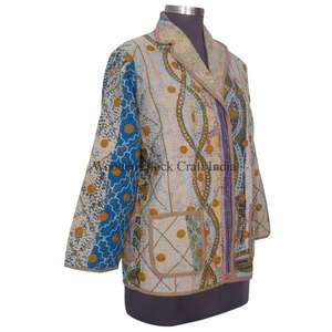 Veste Kantha tricotée ethnique été/hiver printemps, respirante, séchage rapide, écologique, vintage, décontractée pour les sorties - Product Image 4