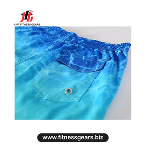 Shorts de bain dégradés bleus pour hommes, séchage rapide, avec cordon de serrage, tenue décontractée pour la plage - Product Image 3