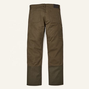 Men's Olive Green Cotton Canvas Hunting Pants Solid Color Breathable Autumn Outdoor Wear - Product Image 2