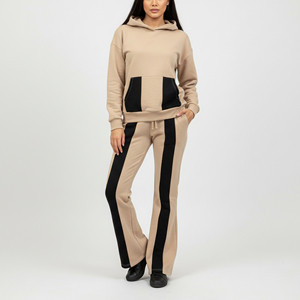 Artículo de Moda Único, Chándal de Invierno 100% Algodón para Mujer, Personalizado con Serigrafía, Bordado Sólido, 2 Piezas, Estilo Hip Hop Holgado - Product Image 1