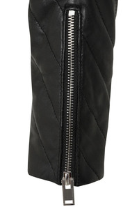 New Fashion Style Jackets Professional Design <b>Men's</b> Quilted Leather <b>Biker</b> Jacket with Fur Collar Zipper Belt Slim Moto Coat - Product Image 5