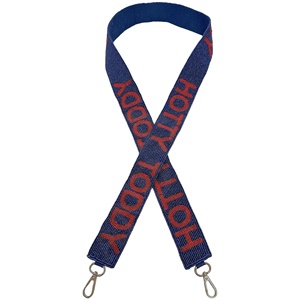 Hotty Toddy Navy Blue <b>Red</b> Beaded <b>Purse</b> Strap College Game Day Accessory for University Spirit Tailgating Cotton Fabric for Girls - Product Image 1