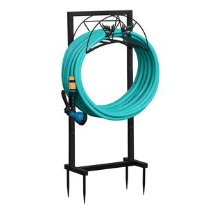 Soporte de suelo resistente negro para mangueras de agua, 40 cm de profundidad x 20 cm de ancho x 100 cm de altura, organizador de almacenamiento para mangueras de jardín y patios - Product Image 3
