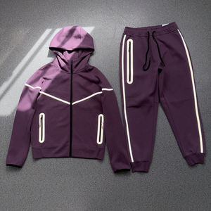 Premium Men's <b>Blank</b> Sportswear Set Cotton Tracksuit Private Label OEM Clothing Manufacturer - Product Image 6
